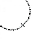 Bratara barbateasca Morellato cu cruce si diamante CZ negre Bratara Lasardo Gioielli