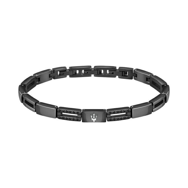 Bratara barbateasca Maserati colectia Ceramic cu diamante CZ negre Bratara Lasardo Gioielli