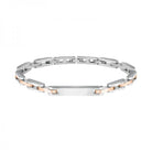 Bratara barbateasca Sector cu zale argintii si elemente rose gold Bratara Lasardo Gioielli