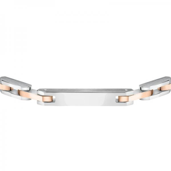 Bratara barbateasca Sector cu zale argintii si elemente rose gold Bratara Lasardo Gioielli