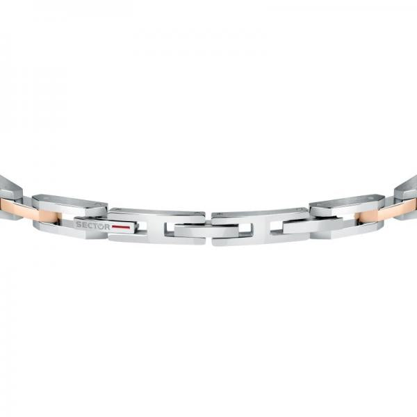 Bratara barbateasca Sector cu zale argintii si elemente rose gold Bratara Lasardo Gioielli