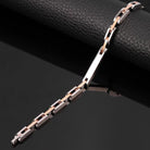 Bratara barbateasca Sector cu zale argintii si elemente rose gold Bratara Lasardo Gioielli