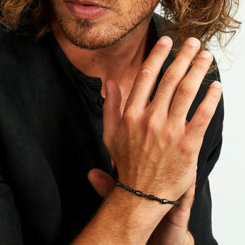 Bratara barbateasca Sector neagra colectia Premium Bratara Lasardo Gioielli