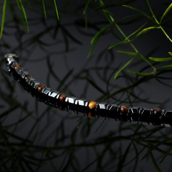 Bratara barbateasca Sector cu hematite si ochi de tigru Bratara Lasardo Gioielli