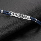 Bratara barbateasca Sector cu piele naturala albastra Bratara Lasardo Gioielli