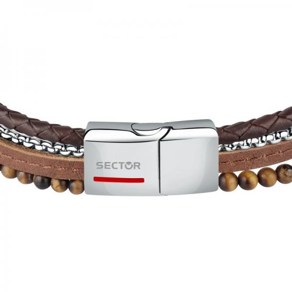 Bratara barbati Sector din piele cu inox si ochi de pisica Bratara Lasardo Gioielli