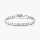 Bratara Tennis Argint 925 Rodiat 0.4 cm cu Diamante CZ Albe Round Cut Bratara Lasardo Gioielli