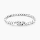 Bratara Tennis Argint 925 Rodiat 0.4 cm cu Diamante CZ Albe Round Cut Bratara Lasardo Gioielli