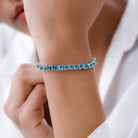 Bratara Tennis din argint 925 rodiat cu acvamarin Asscher Cut 4mm Bratara Lasardo Gioielli