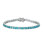 Bratara Tennis din argint 925 rodiat cu acvamarin Asscher Cut 4mm Bratara Lasardo Gioielli