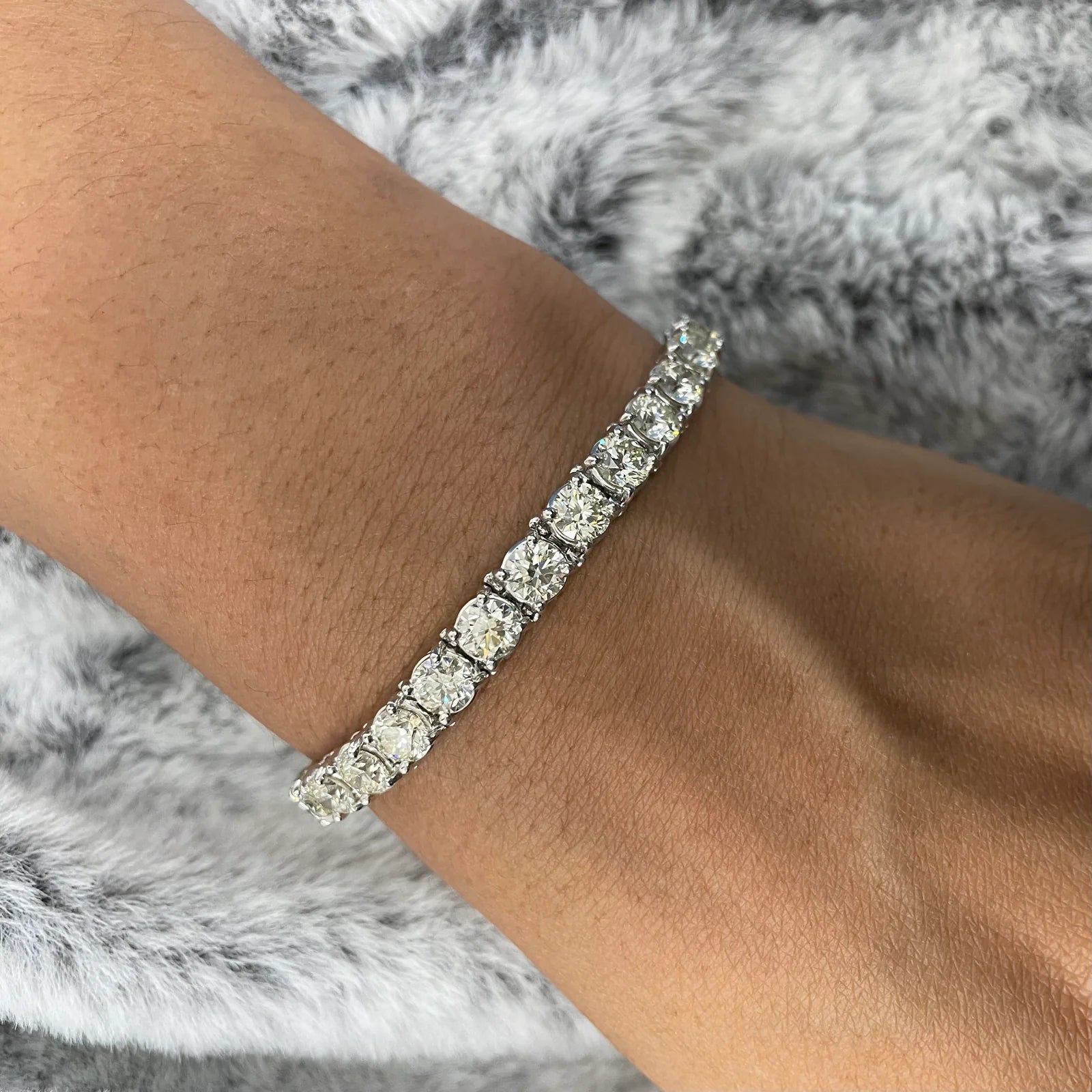 Bratara Tennis Argint 925 Rodiat 0.5 cm cu Diamante CZ Albe Round Cut Bratara Lasardo Gioielli