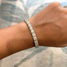 Bratara Tennis Argint 925 Rodiat 0.5 cm cu Diamante CZ Albe Round Cut Bratara Lasardo Gioielli