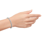 Bratara Tennis Argint 925 Rodiat 0.5 cm cu Diamante CZ Albe Round Cut Bratara Lasardo Gioielli