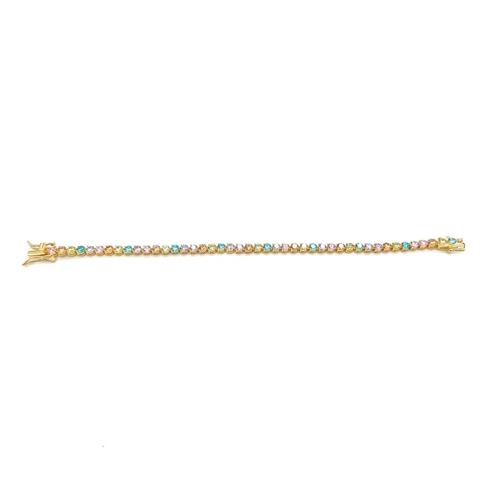 Bratara tennnis cu diamante CZ multicolore Round Cut Bratara Lasardo Gioielli