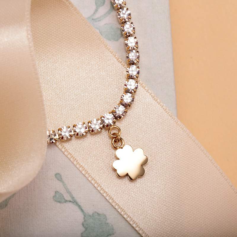 Bratara La Petite Story rodiata auriu cu charm trifoi Bratara Lasardo Gioielli