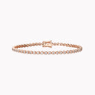 Bratara Tennis Argint 925 Rodiat Rose Gold 0.2 mm cu Diamante Cubic Zirconia Albe Cipollina Cut Bratara Lasardo Gioielli