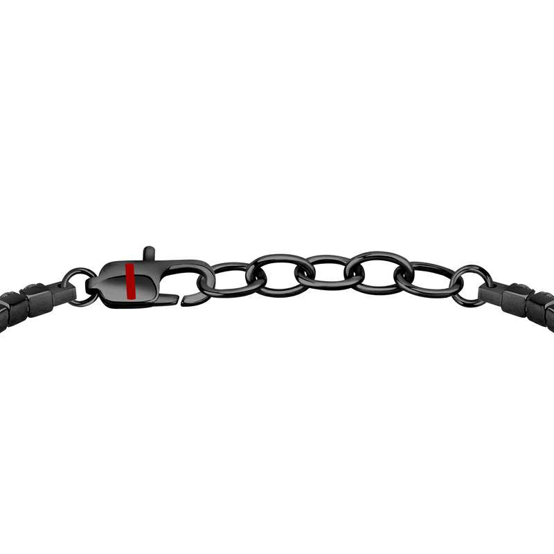 Bratara Tennis barbateasca Sector cu Diamante CZ negre si placuta Bratara Lasardo Gioielli