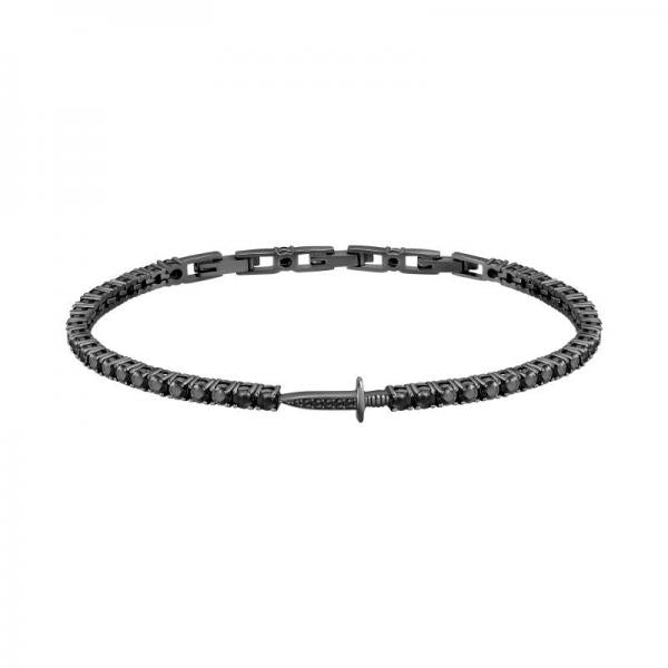 Bratara Tennis Morellato cu pumnal din argint 925 rodiat cu diamante CZ negre Bratara Lasardo Gioielli