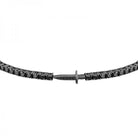 Bratara Tennis Morellato cu pumnal din argint 925 rodiat cu diamante CZ negre Bratara Lasardo Gioielli