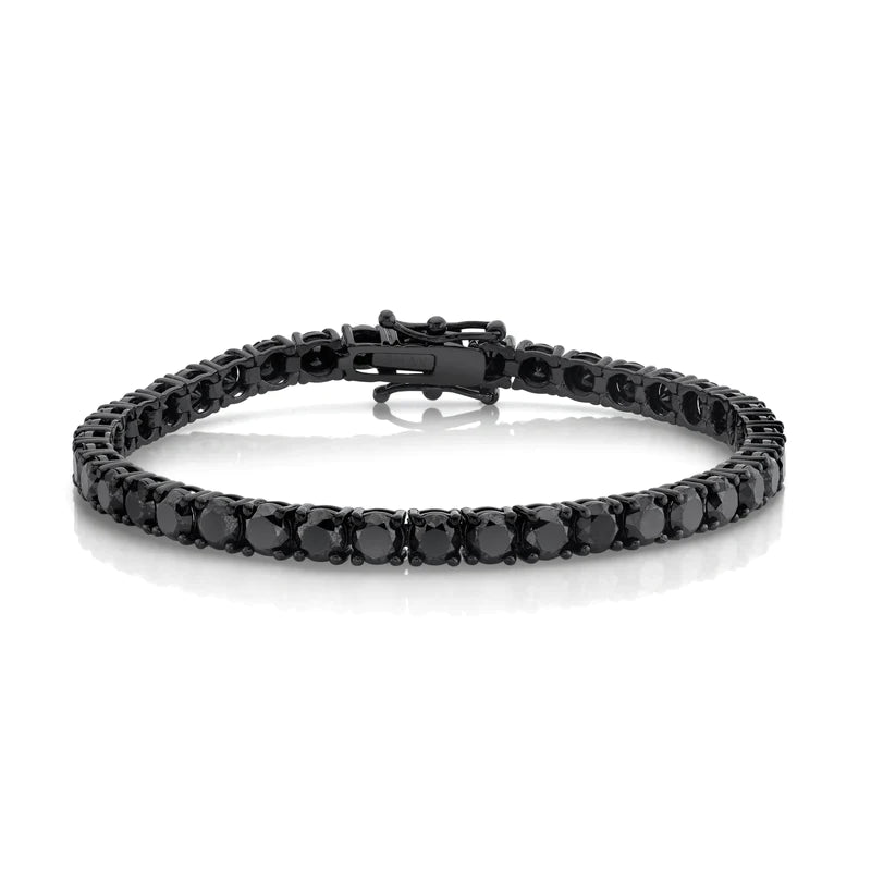 Bratara Tennis Argint 925 Rodiat negru 0.4 cm cu Diamante CZ Negre Bratara Lasardo Gioielli