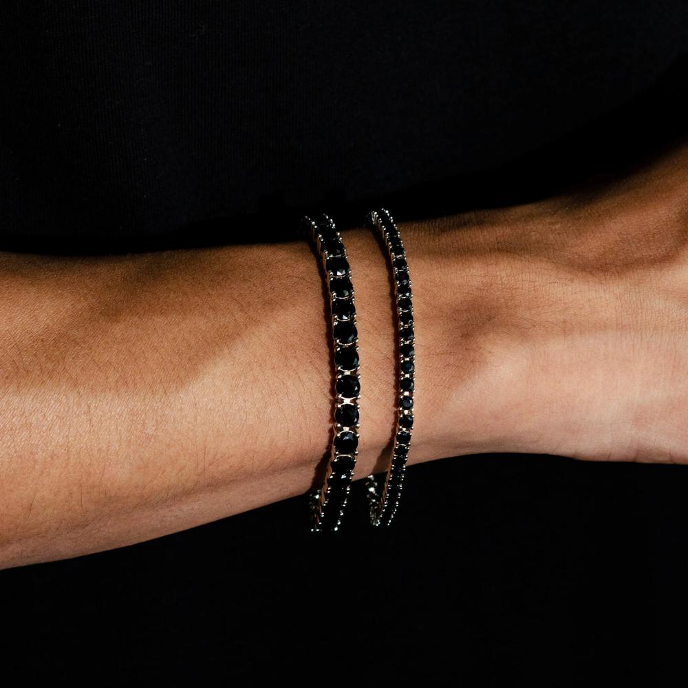 bratara tennis diamante cz negre