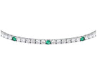 Bratara Tennis din Argint 925 Rodiat 2 mm cu Smaralde si Diamante CZ Albe Bratara Lasardo Gioielli
