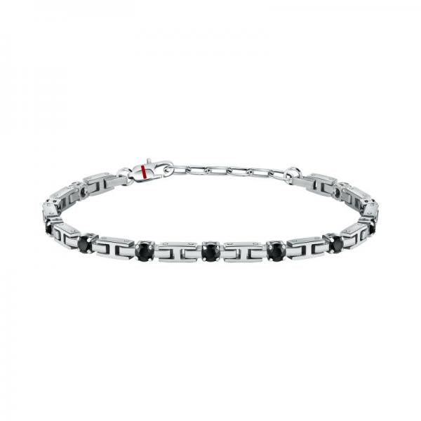 Bratara barbateasca Sector cu diamante CZ negre Bratara Lasardo Gioielli