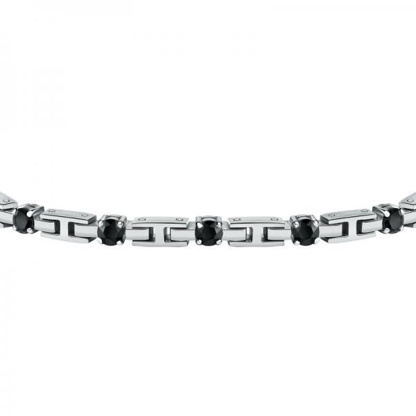 Bratara barbateasca Sector cu diamante CZ negre Bratara Lasardo Gioielli