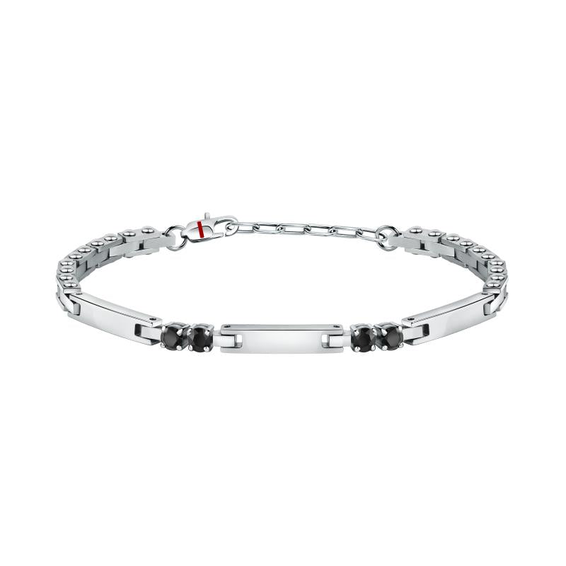 Bratara barbateasca Sector cu diamante CZ negre Bratara Lasardo Gioielli