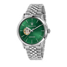 Ceas barbatesc Maserati automatic colectia Epoca curea piele neagra si cadran verde Ceas Lasardo Gioielli