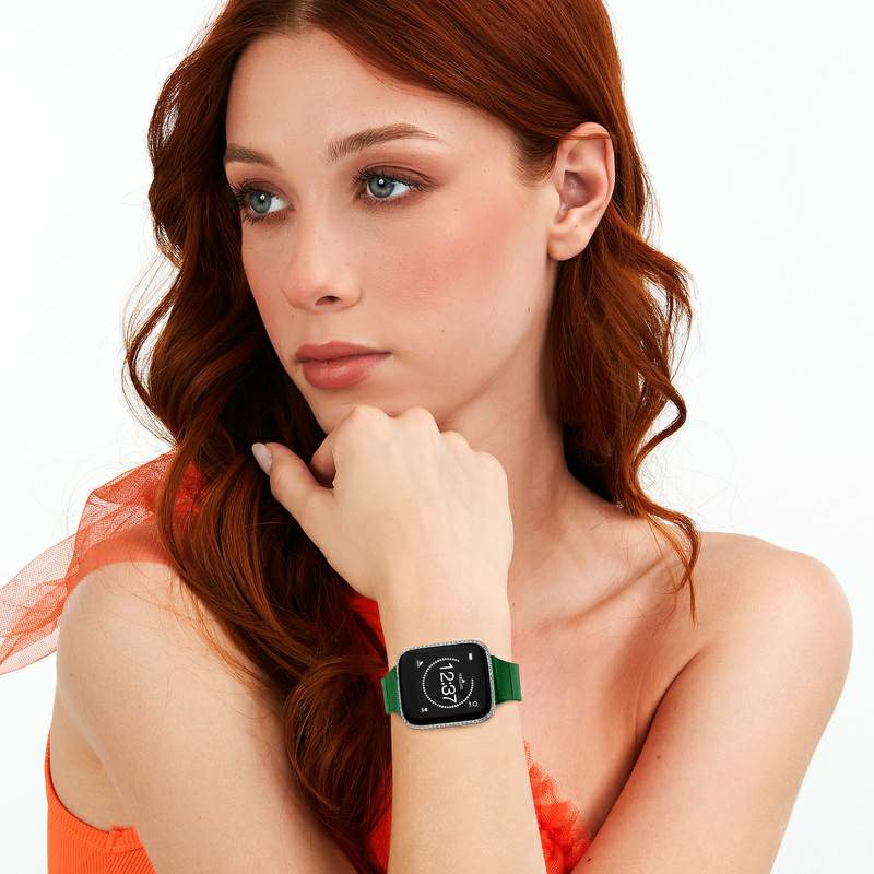 ceas smart de dama morellato curea piele verde