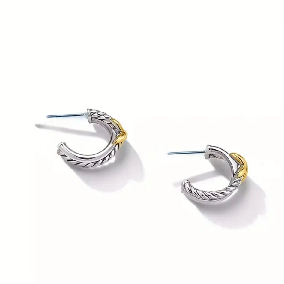 Cercei Titan Golden Knot Placati cu Aur 18K Cercei Lasardo Gioielli