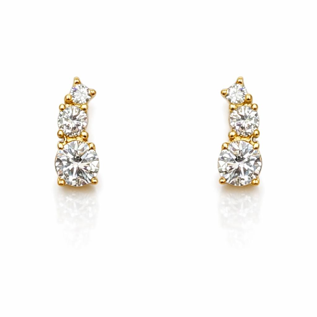 cercei punto luce trilogy argint 925 rodiat auriu cu diamante cz albe