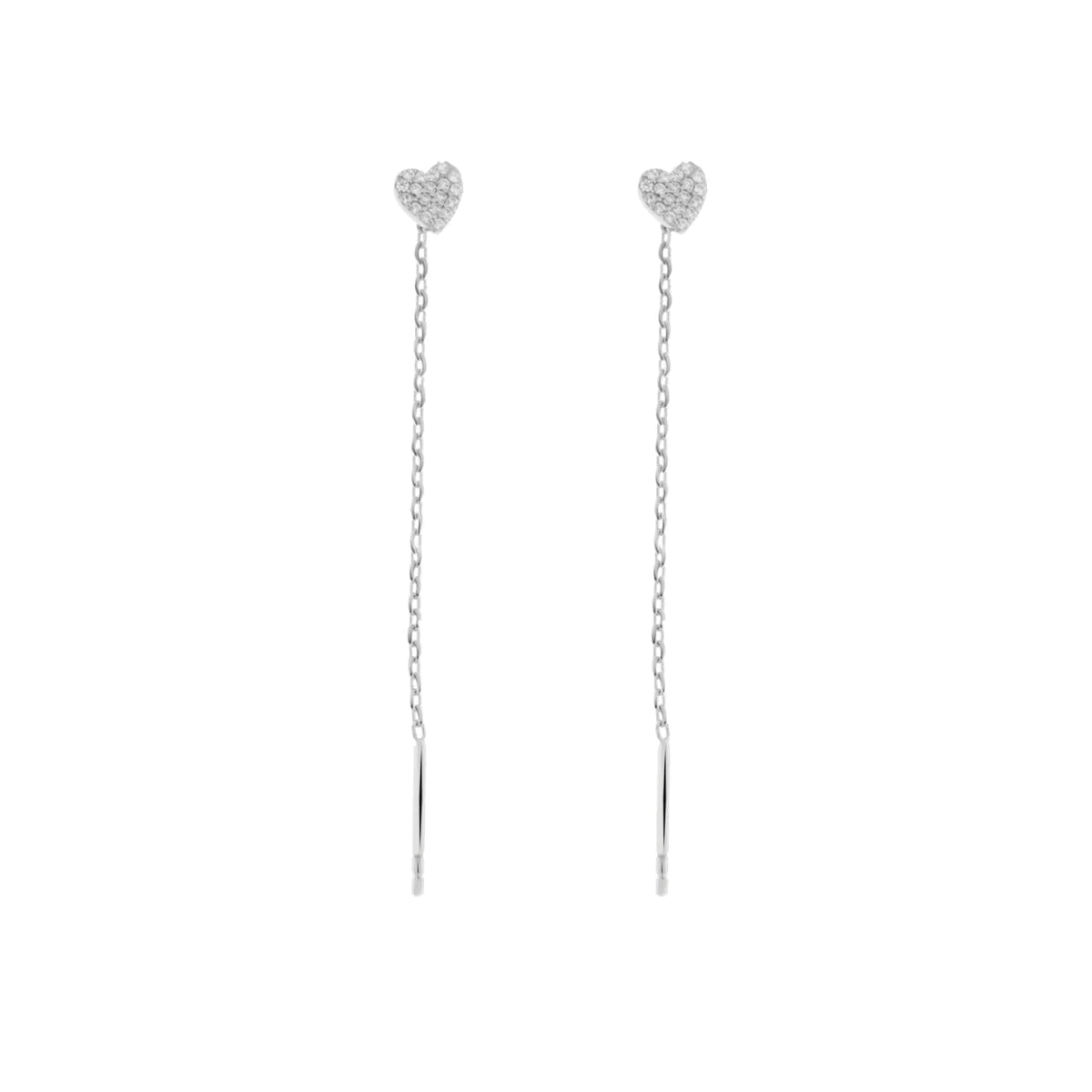 Cercei din argint 925 rodiat cu inima Cercei Lasardo Gioielli