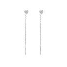 Cercei din argint 925 rodiat cu inima Cercei Lasardo Gioielli