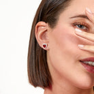 Cercei din argint 925 rodiat cu inimi ciclame Cercei Lasardo Gioielli