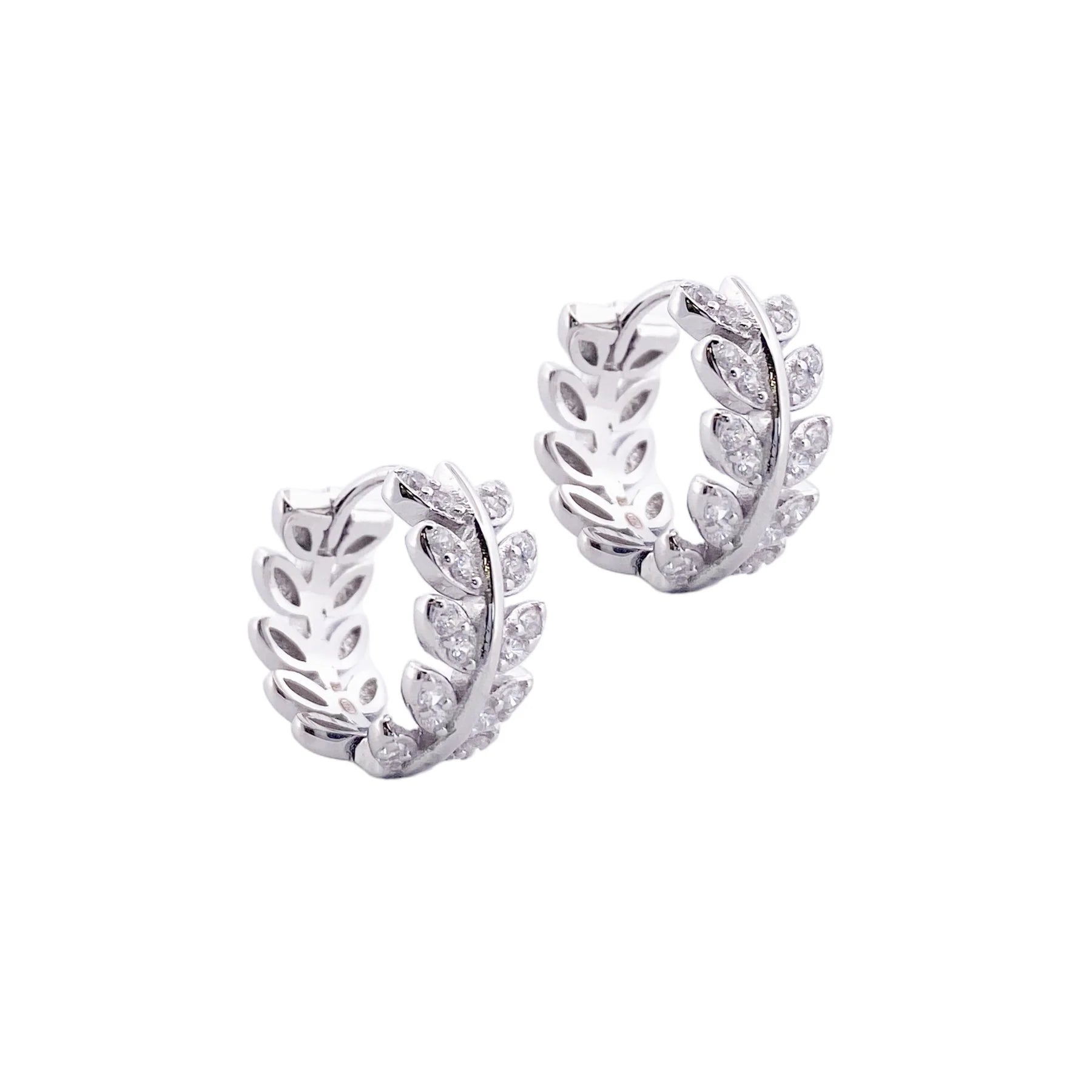 cercei argint tortita cu frunze de laur