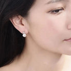 Cercei din argint 925 cu perla de cultura si diamante CZ albe Cercei Lasardo Gioielli