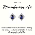 Cercei argint 925 cu safir si diamante CZ Cercei Lasardo Gioielli