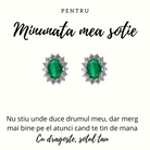 Cercei argint cu smarald si diamante CZ Cercei Lasardo Gioielli