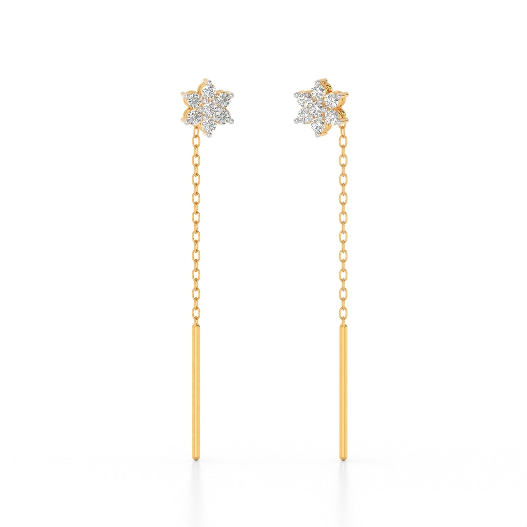 Cercei din argint 925 rodiat auriu cu flori Cercei Lasardo Gioielli