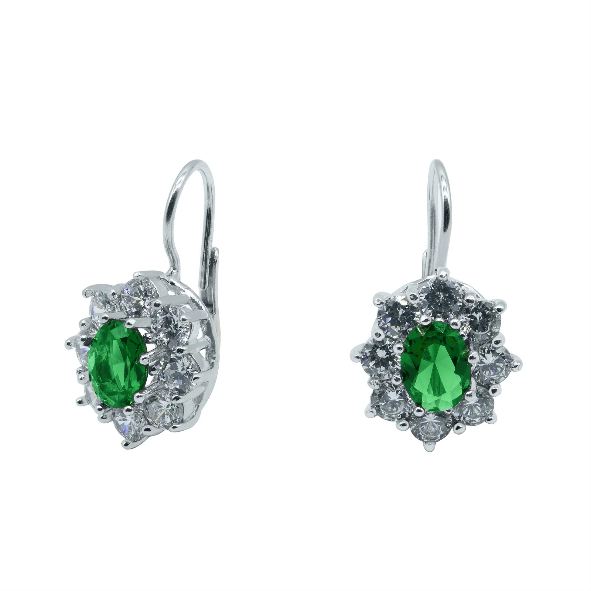 cercei argint cu smarald