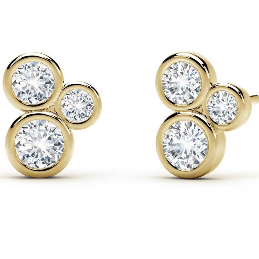 cercei argint punto luce auriu