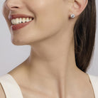 Cercei din argint 925 rodiat cu diamante CZ taietura Checker Cercei Lasardo Gioielli