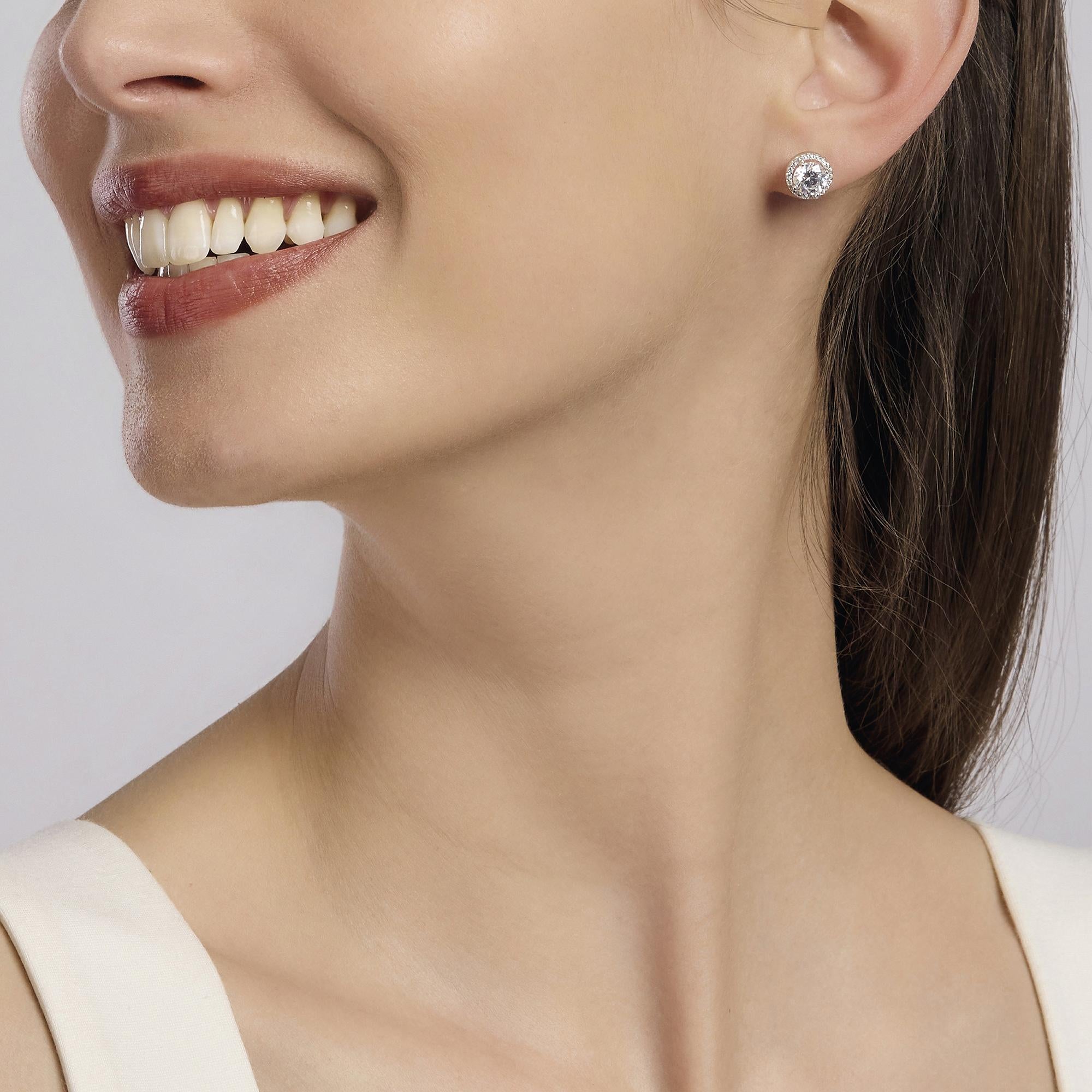 Cercei din argint 925 rodiat cu diamante CZ taietura Checker Cercei Lasardo Gioielli