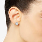 Cercei din argint 925 rodiat cu diamante CZ taietura Checker Cercei Lasardo Gioielli