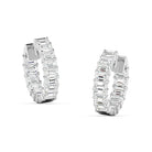 Cercei din argint 925 rodiat cu diamante CZ albe Baguette Cut Cercei Lasardo Gioielli
