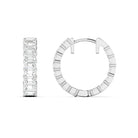Cercei din argint 925 rodiat cu diamante CZ albe Baguette Cut Cercei Lasardo Gioielli