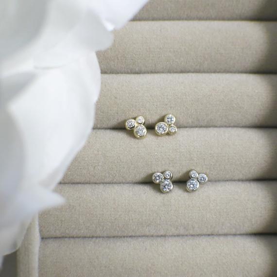 cercei argint punto luce auriu