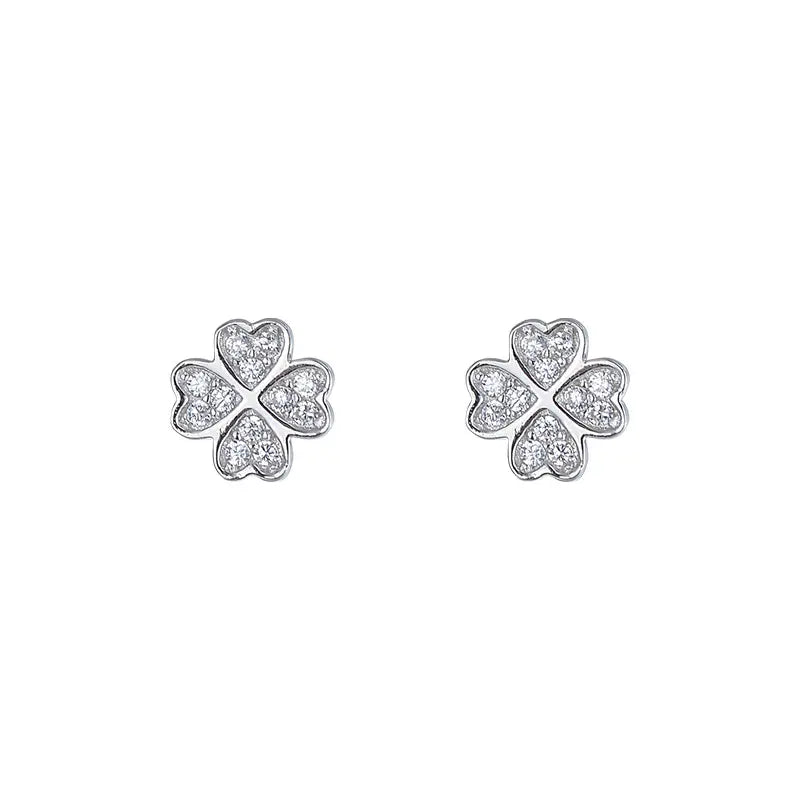 Cercei argint 925 rodiat cu trifoi Cercei Lasardo Gioielli